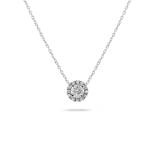 Radiant Halo Necklace with 0.67 TCW Round Lab-Grown Diamonds