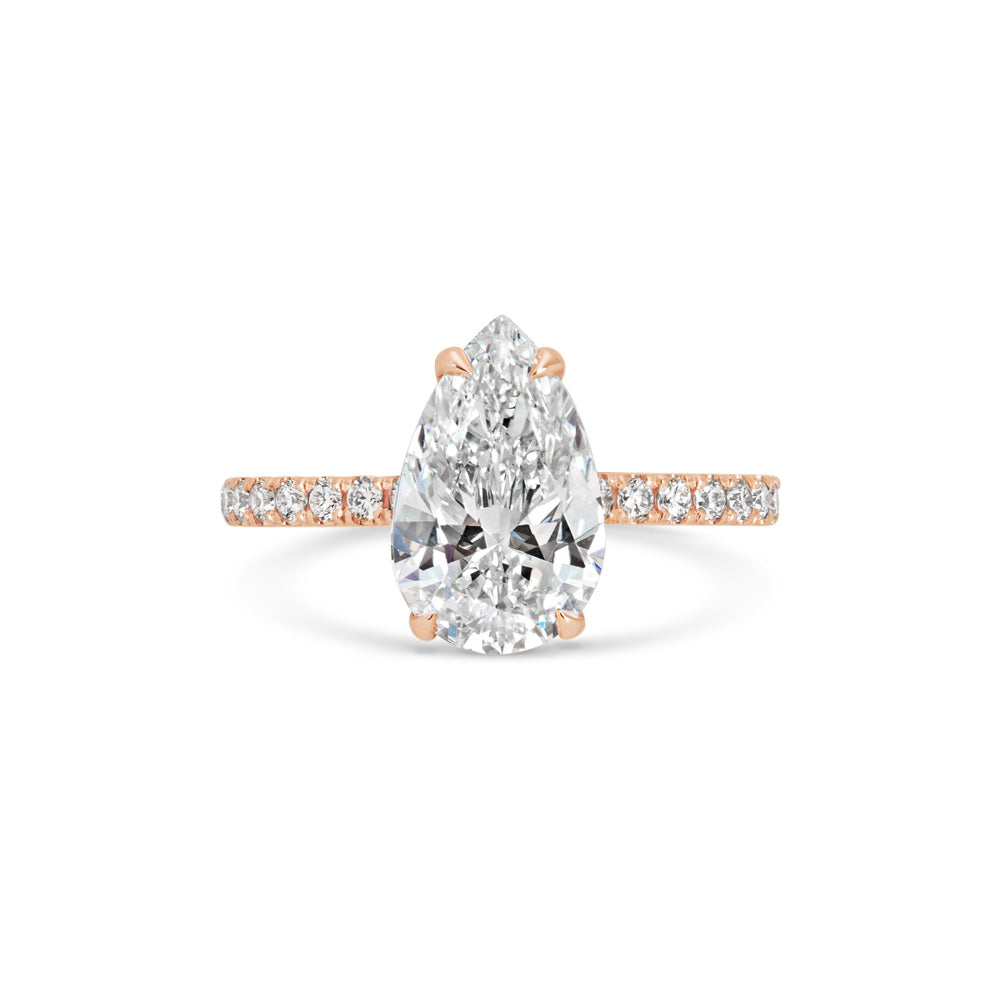 Elegant 2 CT Pear Lab-Grown Diamond Pave Engagement Ring 4