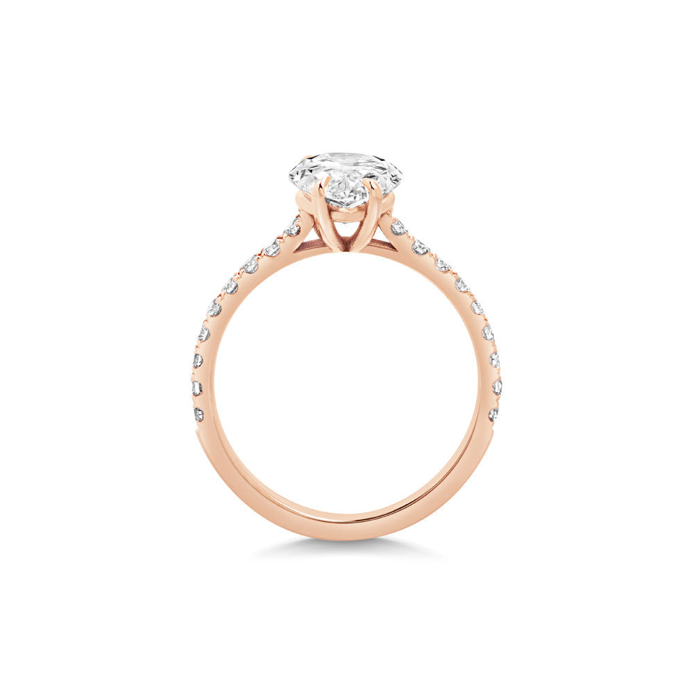 Elegant 2 CT Pear Lab-Grown Diamond Pave Engagement Ring 6