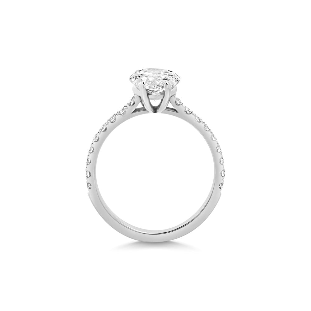 Elegant 2 CT Pear Lab-Grown Diamond Pave Engagement Ring 9
