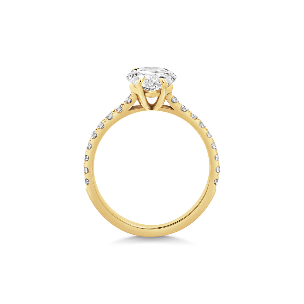 Elegant 2 CT Pear Lab-Grown Diamond Pave Engagement Ring 3