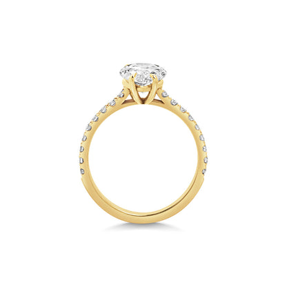 Elegant 2 CT Pear Lab-Grown Diamond Pave Engagement Ring 3