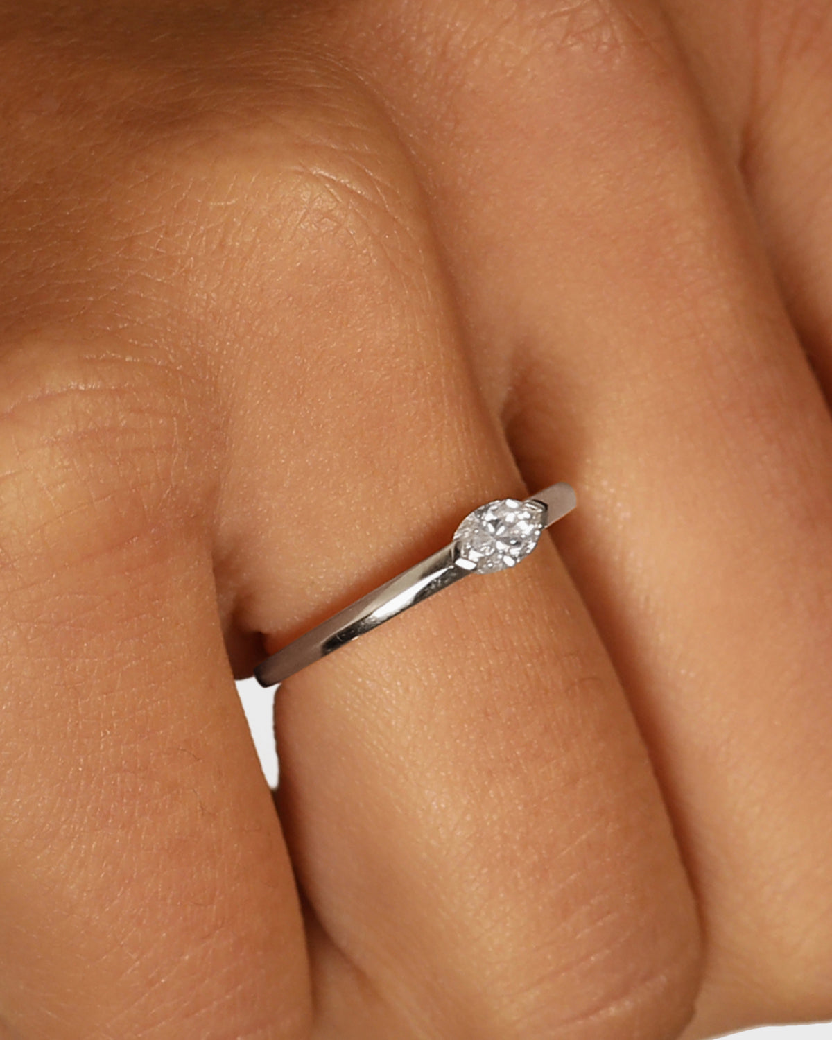 0.50 CT Marquise Lab Grown Diamond Solitaire Wedding Band 2