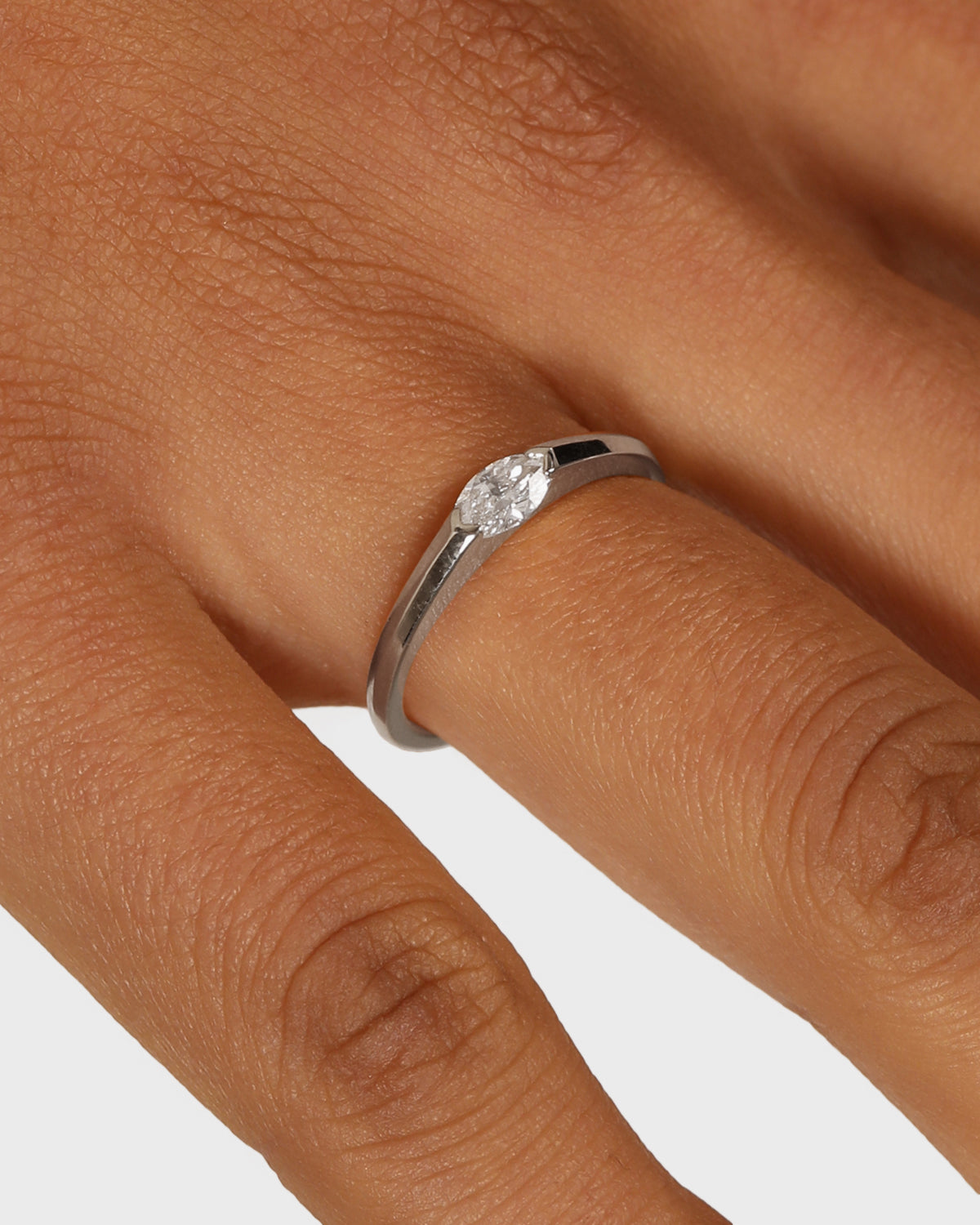 0.50 CT Marquise Lab Grown Diamond Solitaire Wedding Band 4
