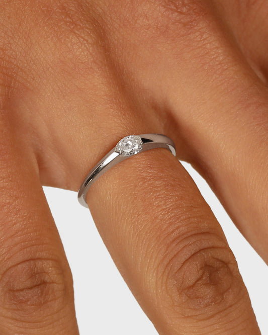 0.55 CT Pear Lab Grown Diamond Solitaire Wedding Band