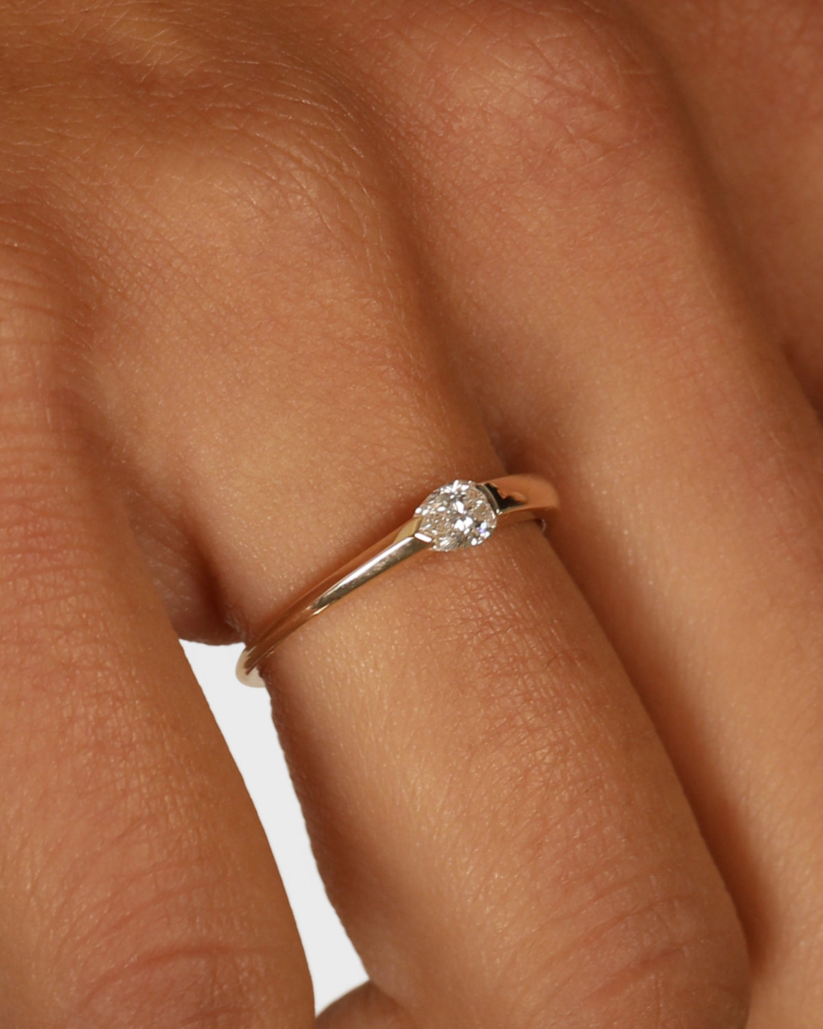 0.55 CT Pear Lab Grown Diamond Solitaire Wedding Band 6