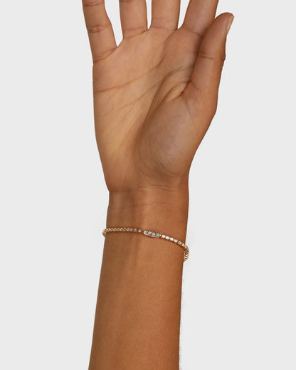 1 TCW Round Lab-Grown Diamond Tennis Bracelet in Gold 2