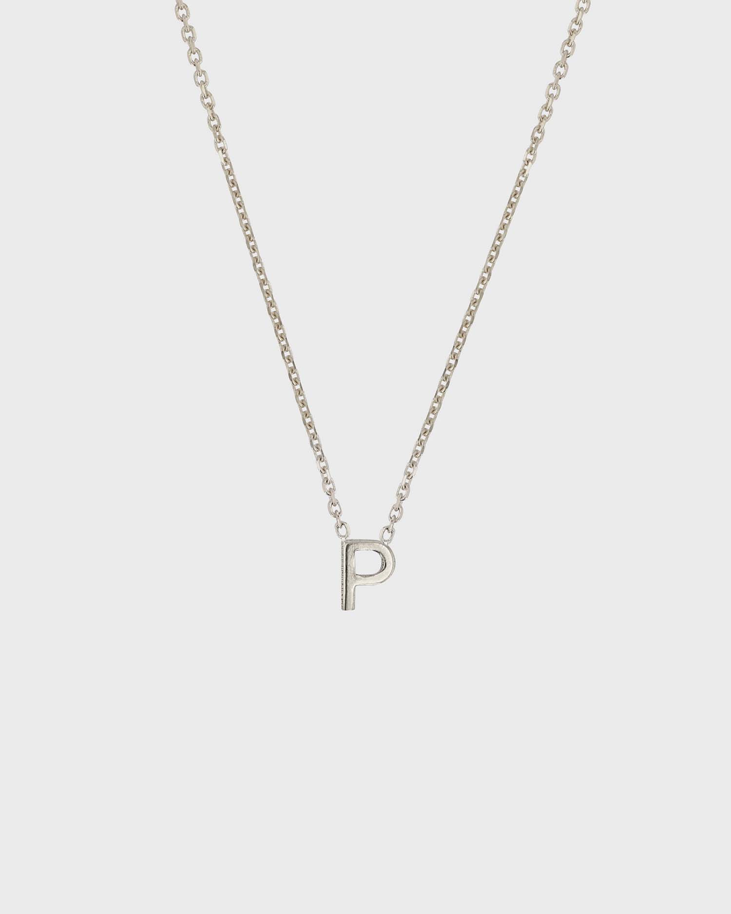 Simple Initial Chain Letter Necklace 16