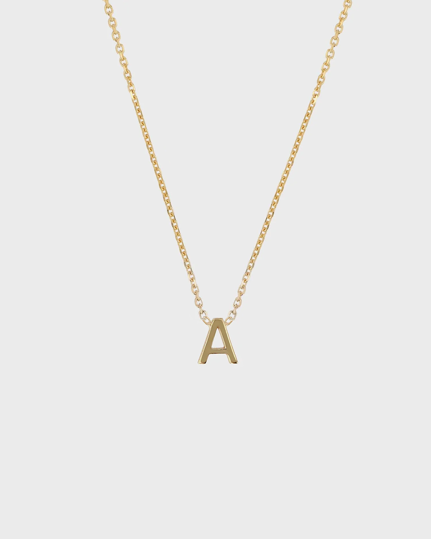 Simple Initial Chain Letter Necklace, Gold 1