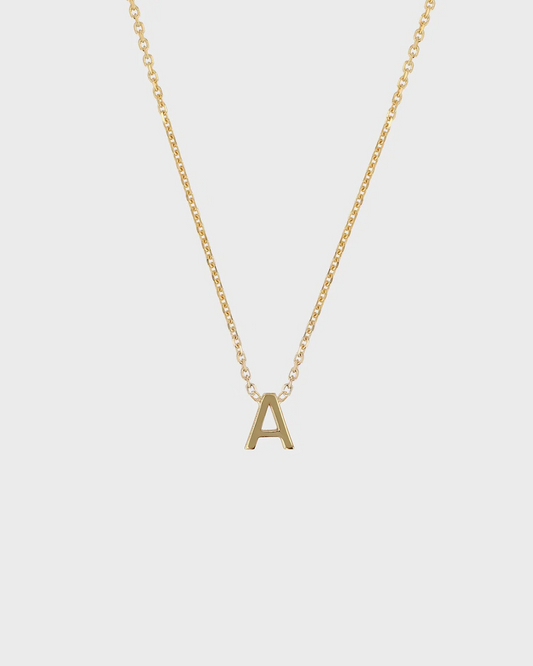 Simple Initial Chain Letter Necklace, Gold