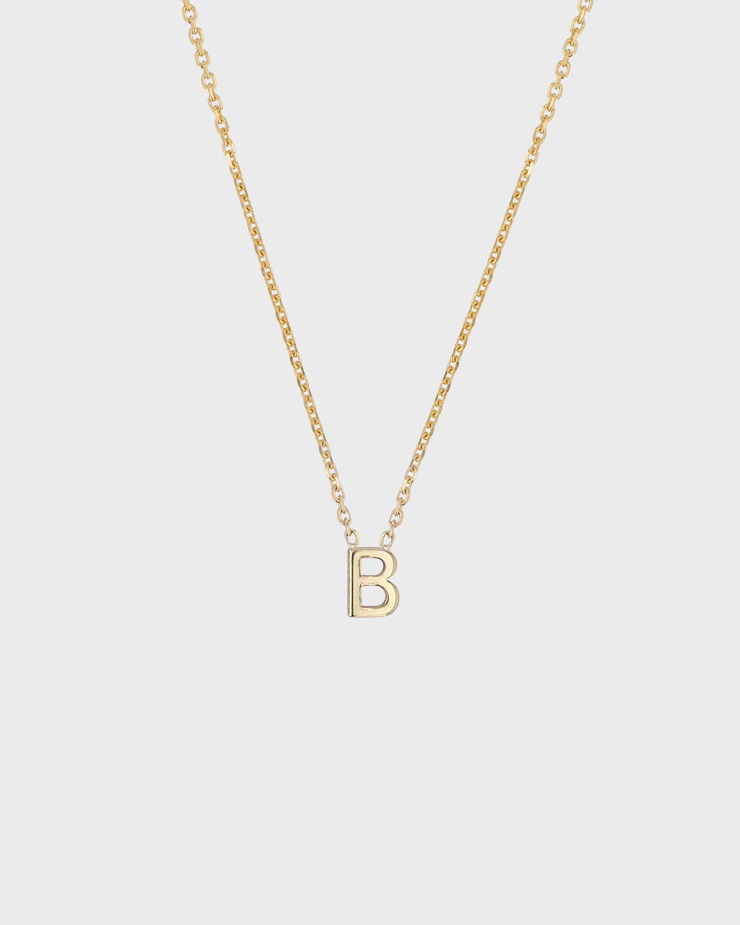 Simple Initial Chain Letter Necklace, Gold 4