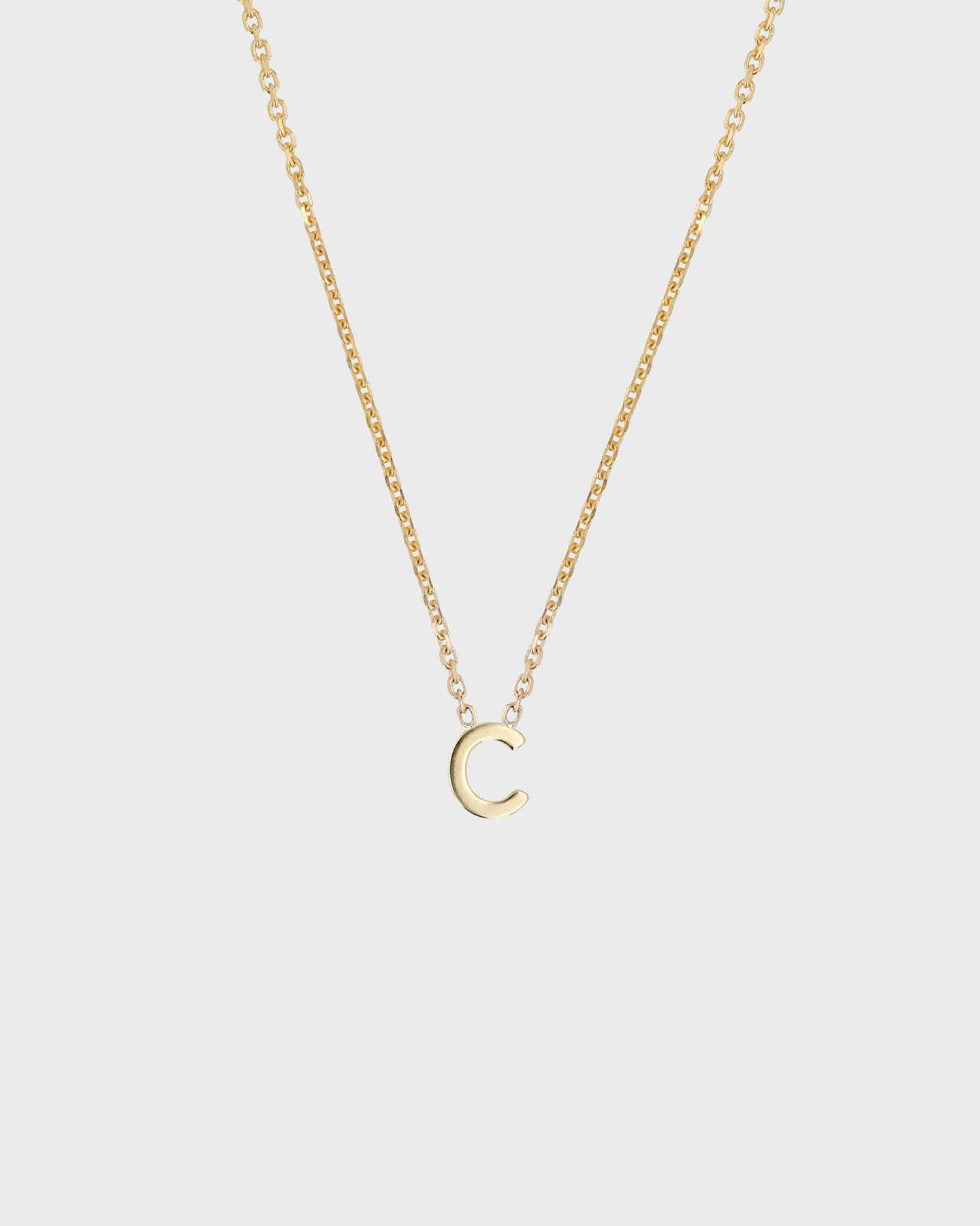 Simple Initial Chain Letter Necklace, Gold 5