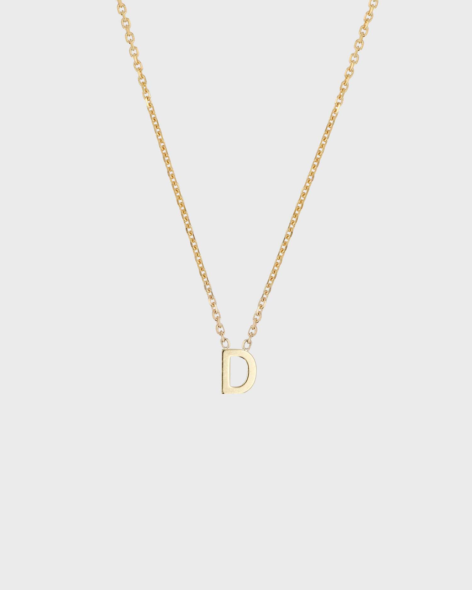 Simple Initial Chain Letter Necklace, Gold