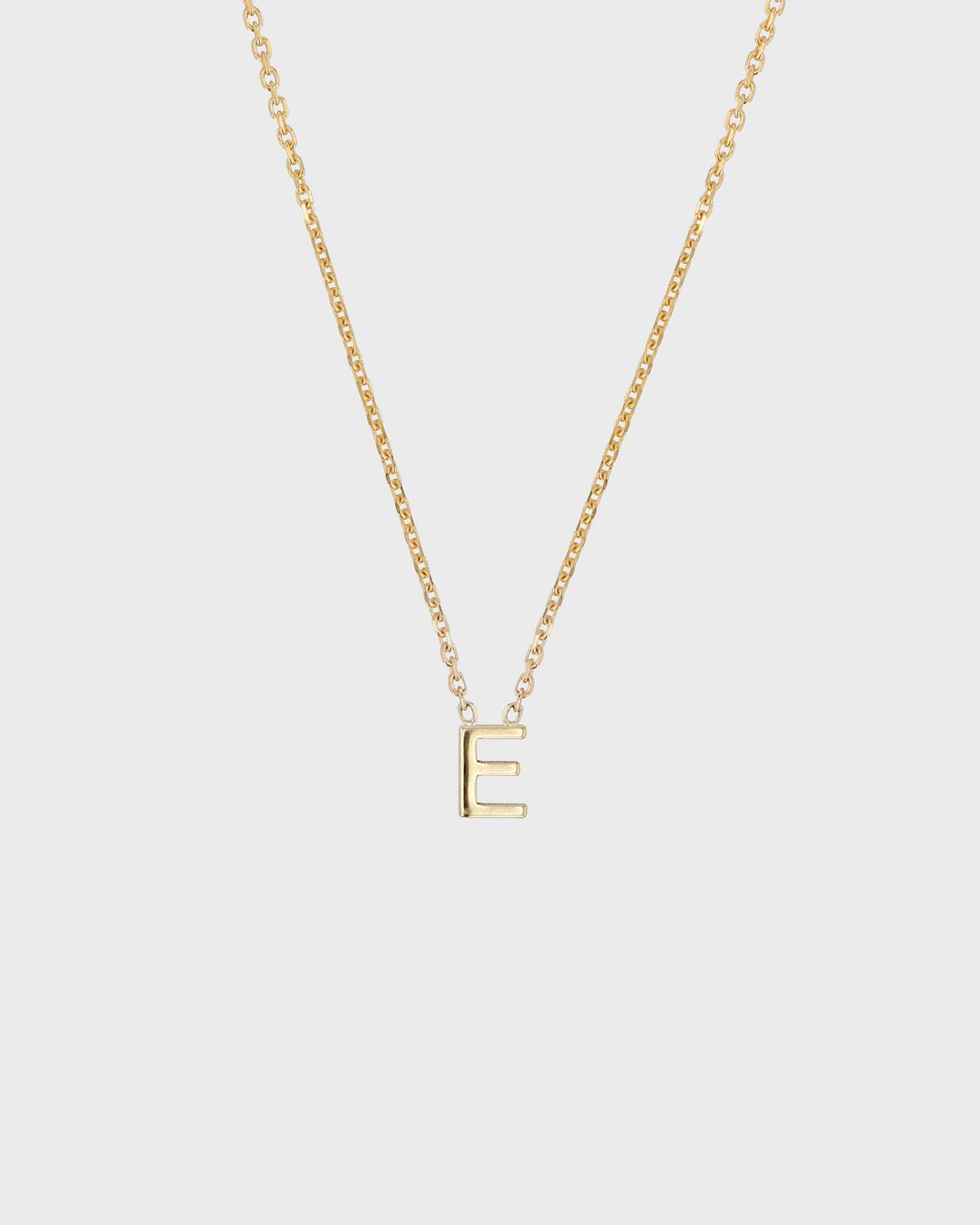 Simple Initial Chain Letter Necklace, Gold 7