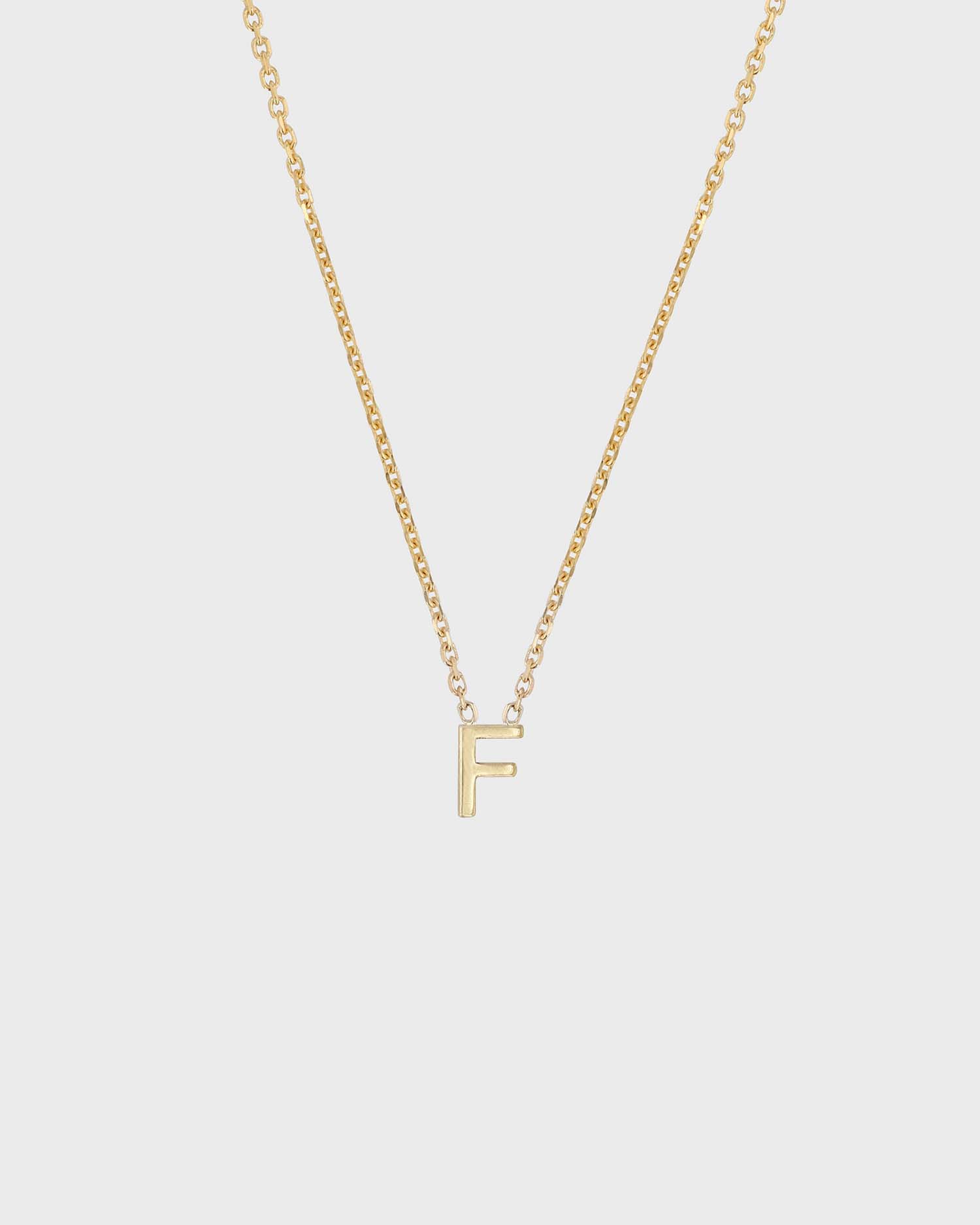 Simple Initial Chain Letter Necklace, Gold 8