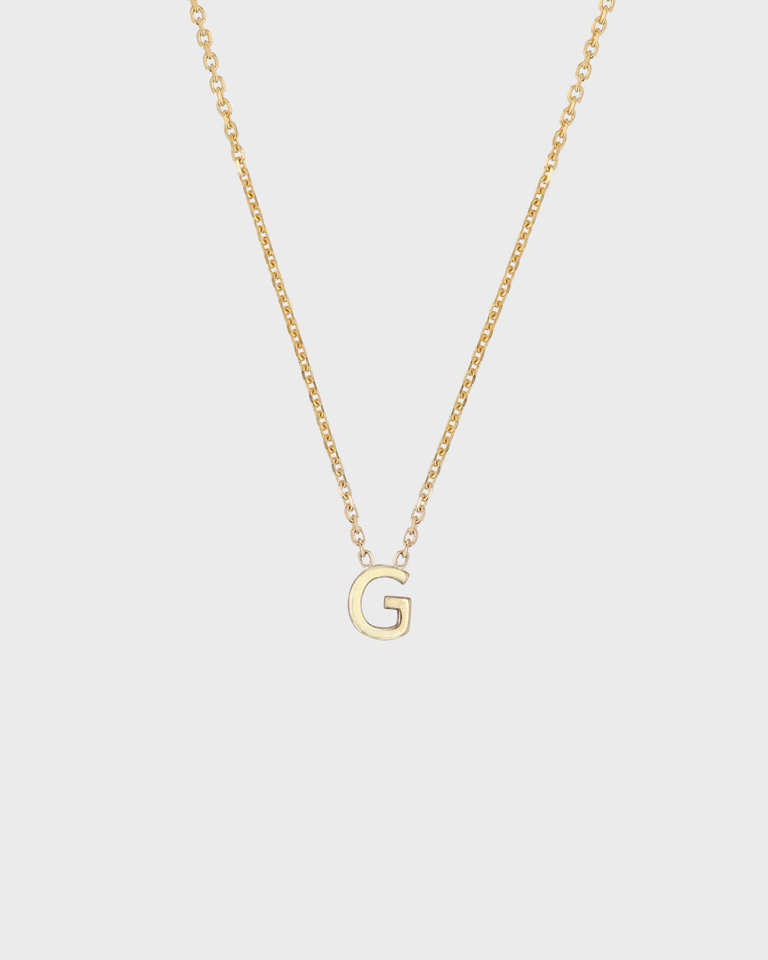 Simple Initial Chain Letter Necklace, Gold