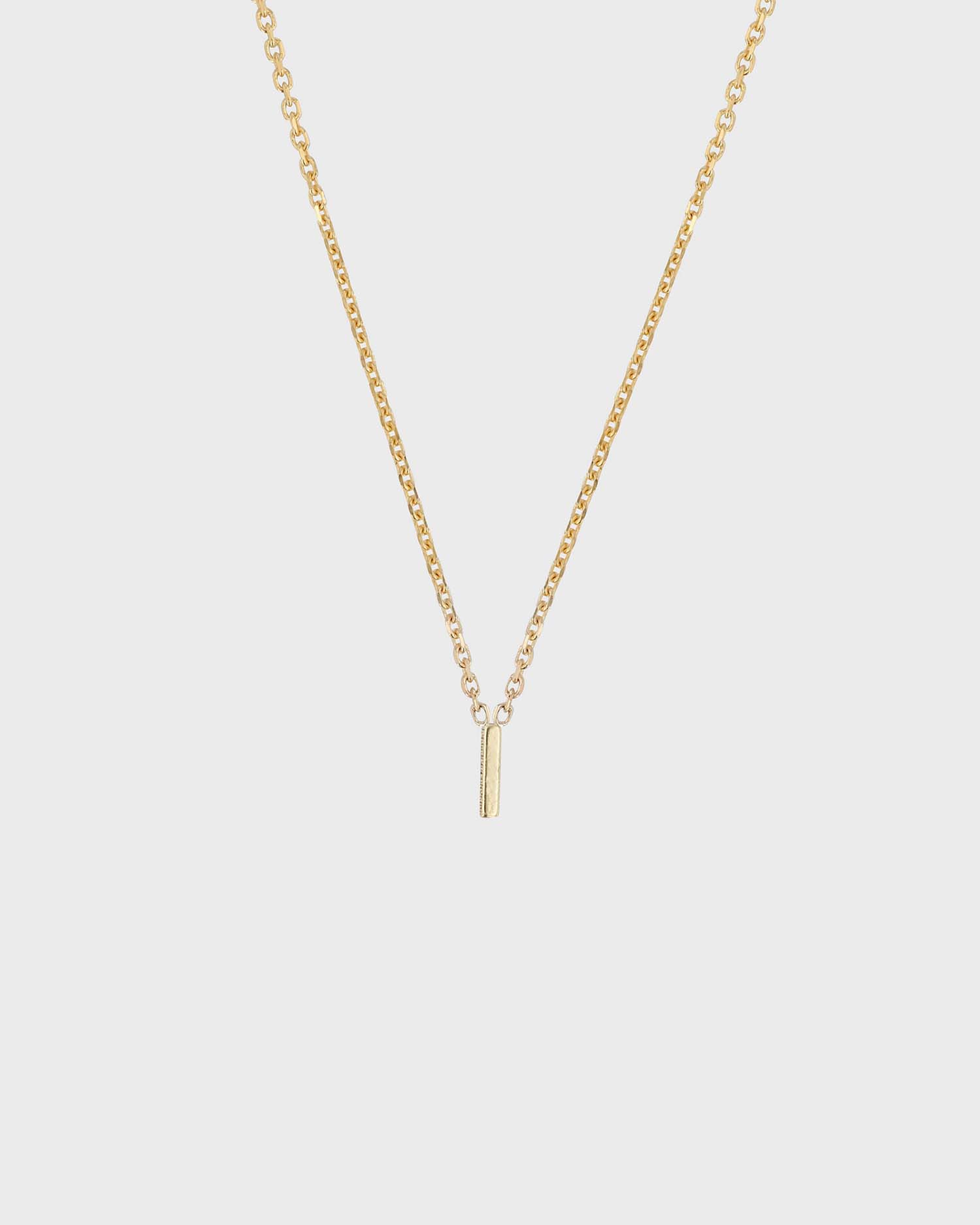 Simple Initial Chain Letter Necklace, Gold 11