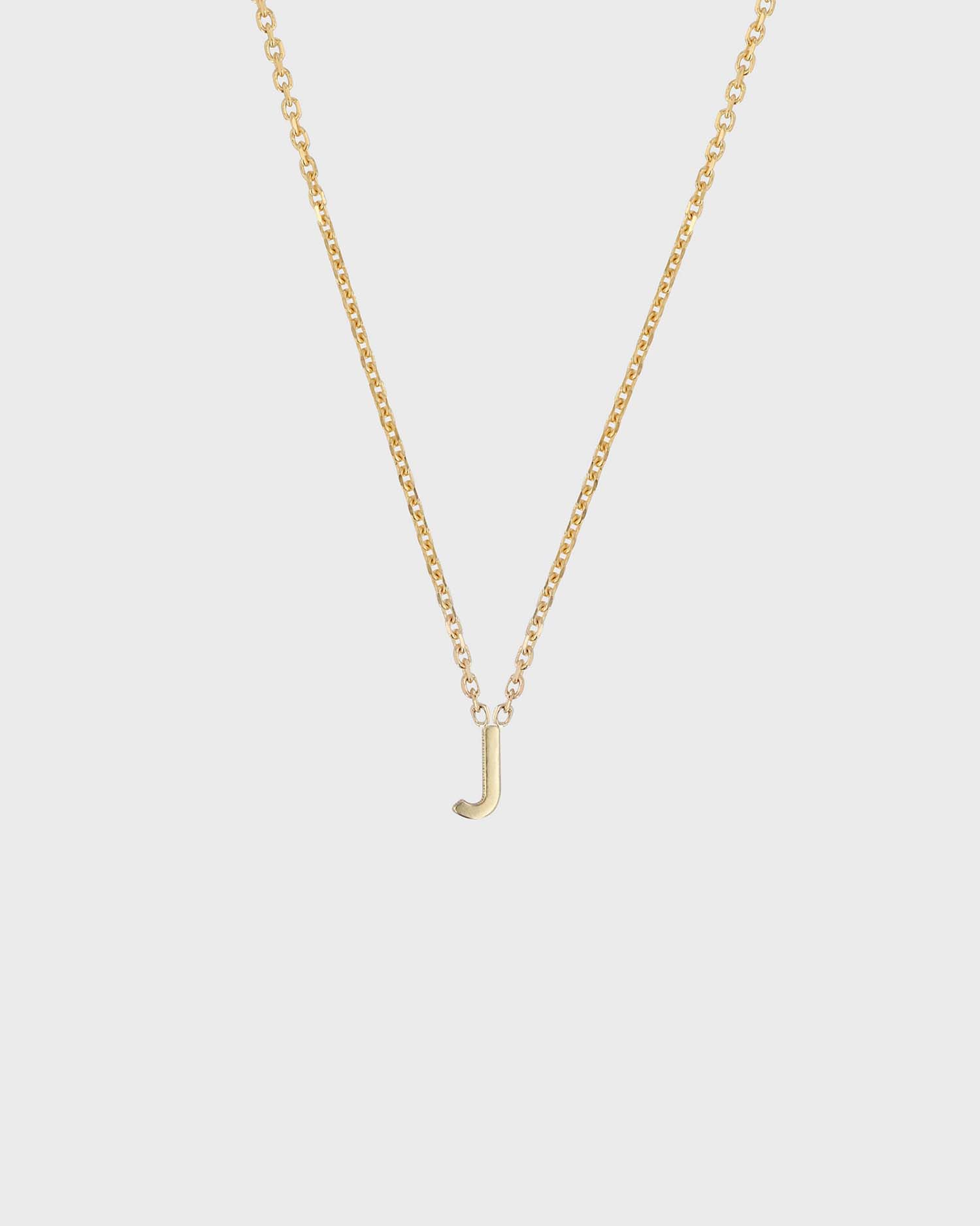 Simple Initial Chain Letter Necklace, Gold