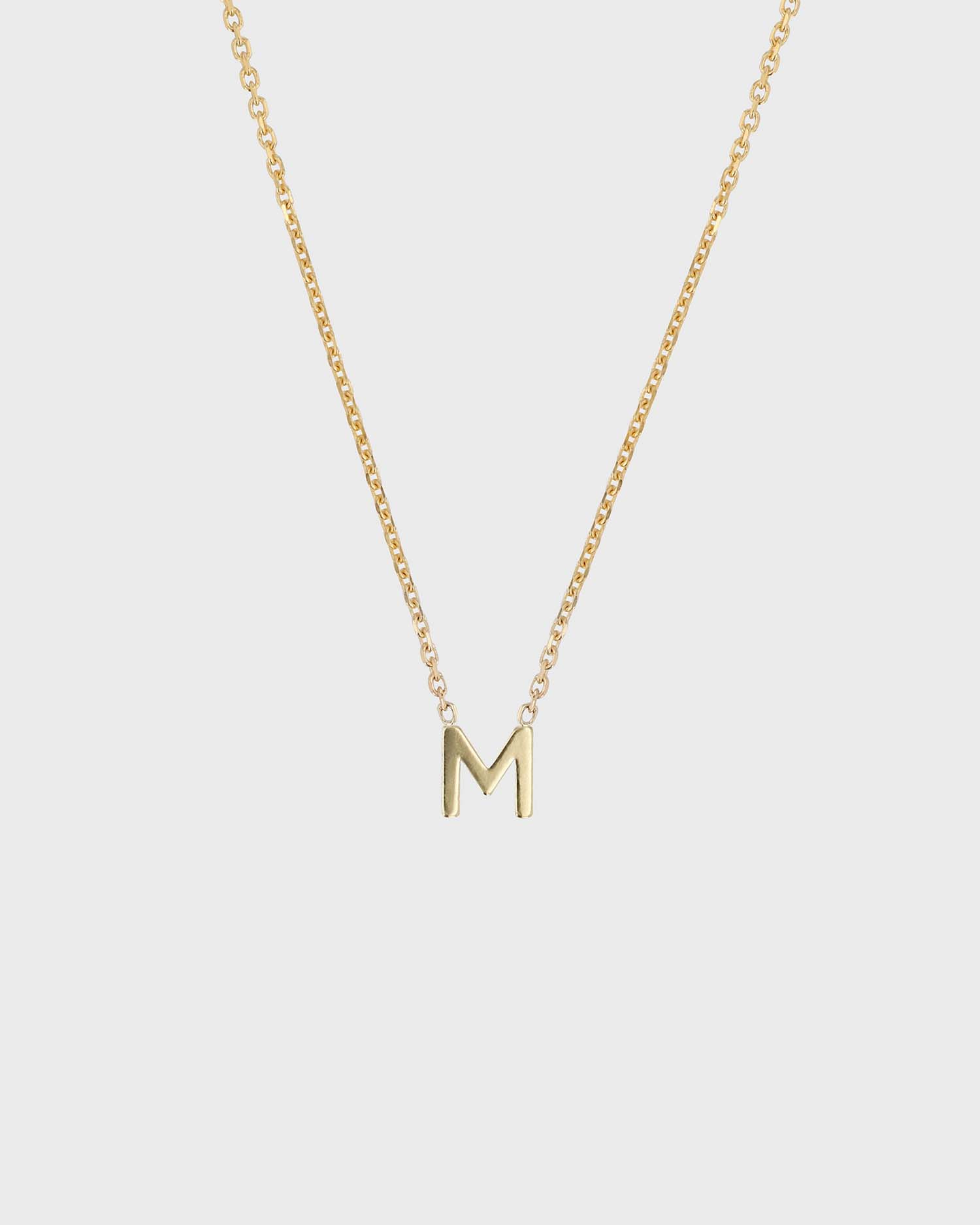 Simple Initial Chain Letter Necklace, Gold