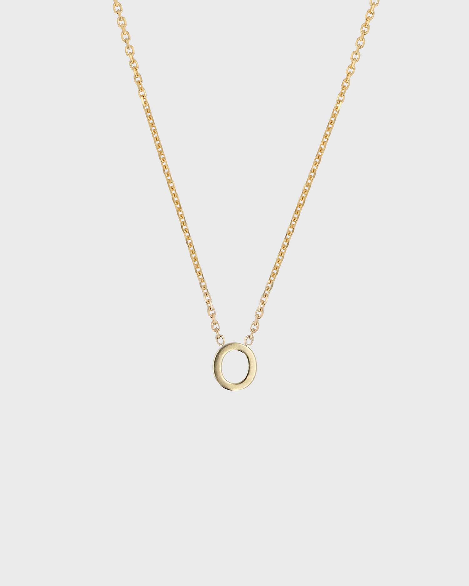 Simple Initial Chain Letter Necklace, Gold 17