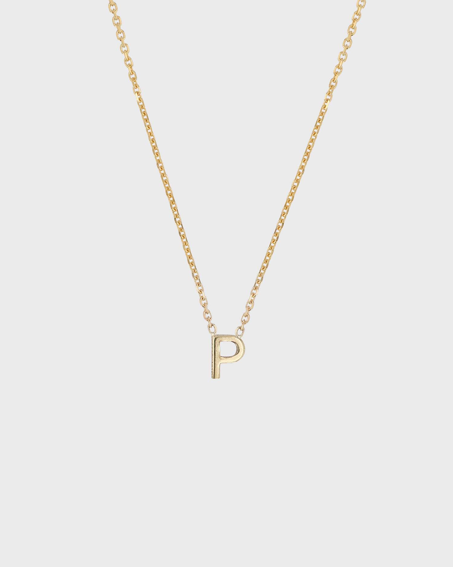 Simple Initial Chain Letter Necklace, Gold