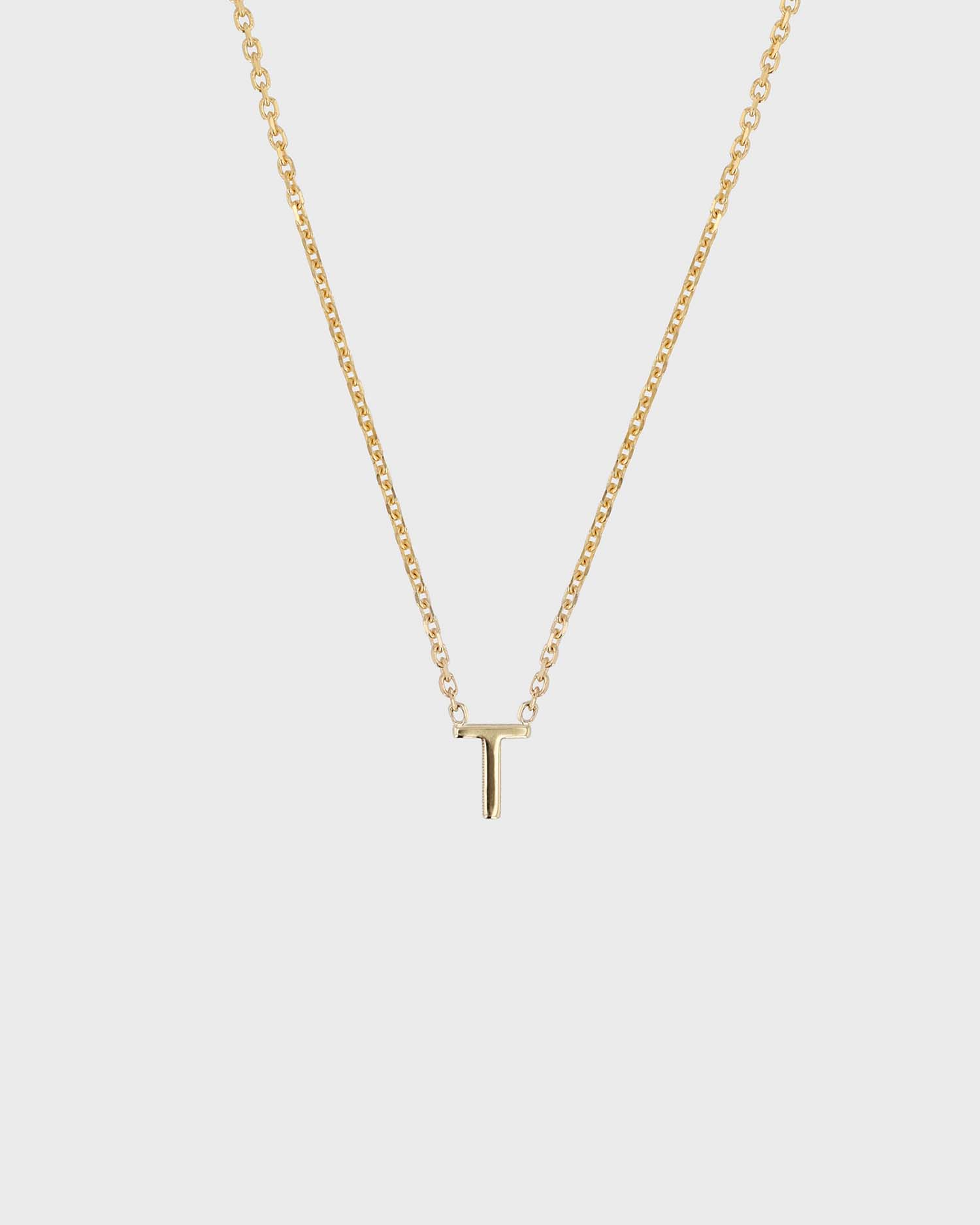 Simple Initial Chain Letter Necklace, Gold 22