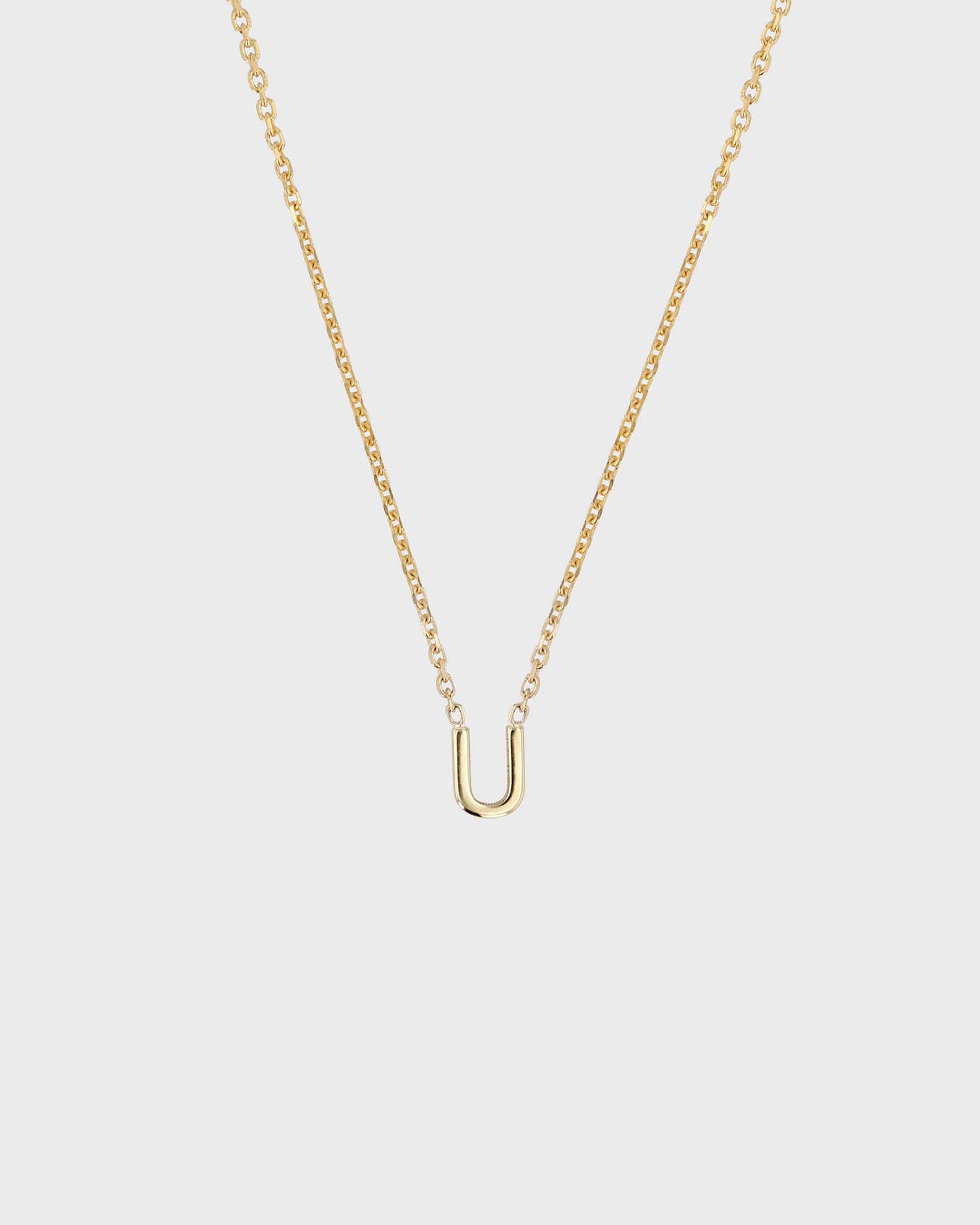 Simple Initial Chain Letter Necklace, Gold 23