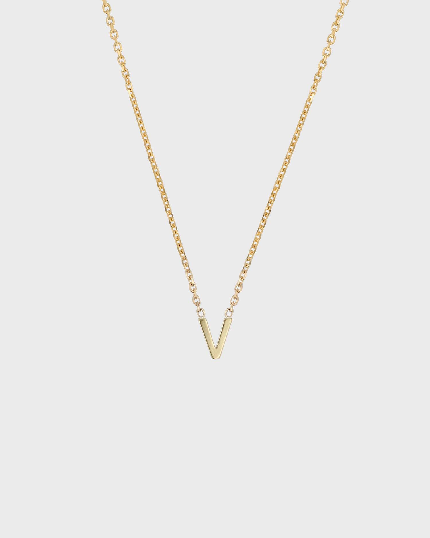 Simple Initial Chain Letter Necklace, Gold