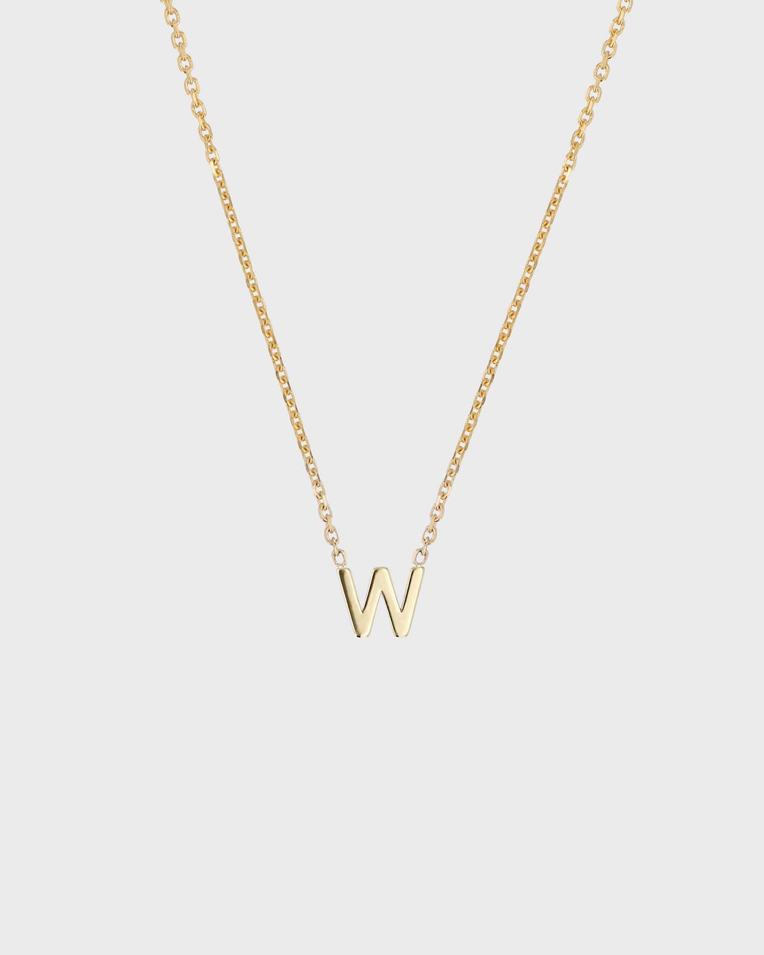 Simple Initial Chain Letter Necklace, Gold