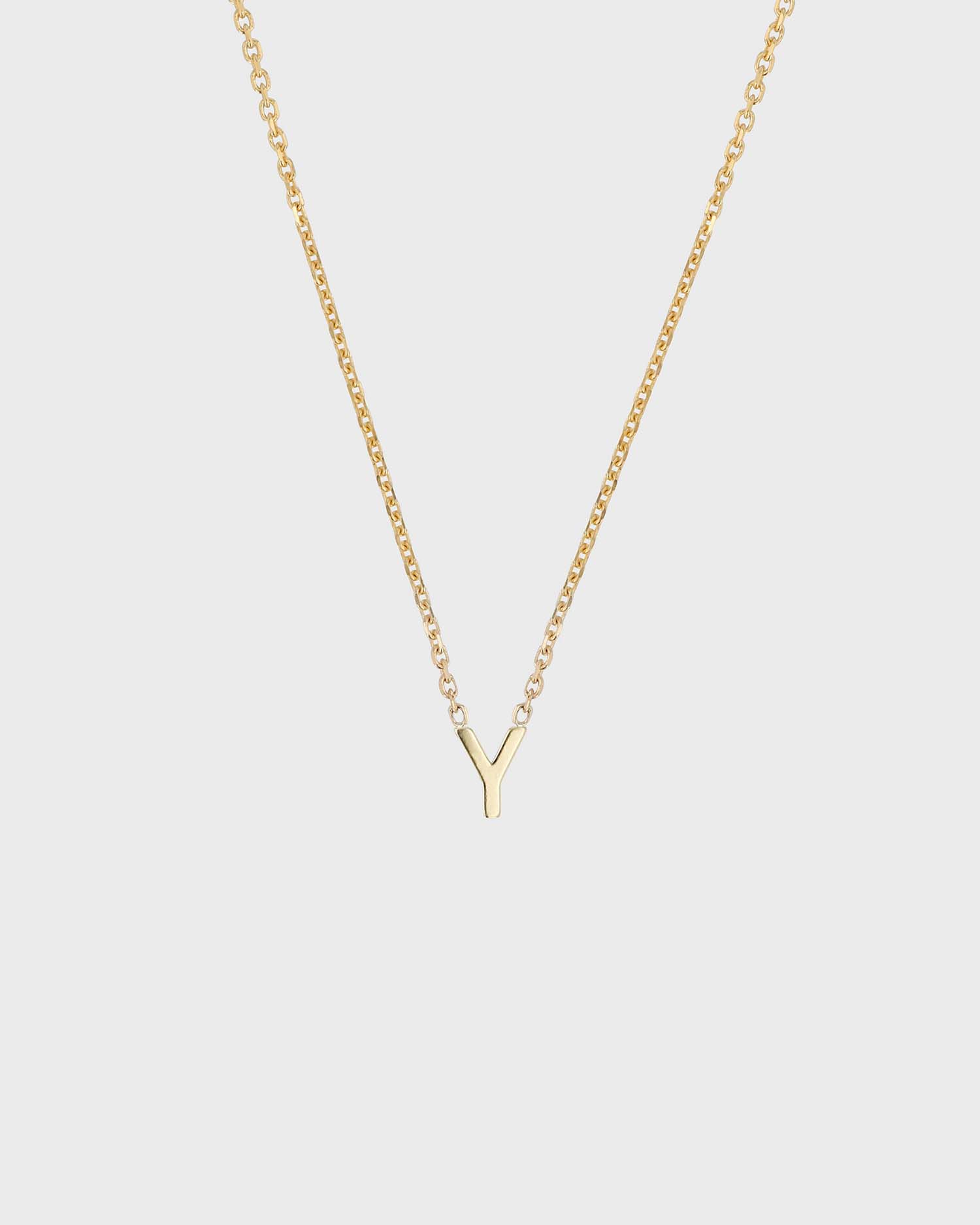 Simple Initial Chain Letter Necklace, Gold