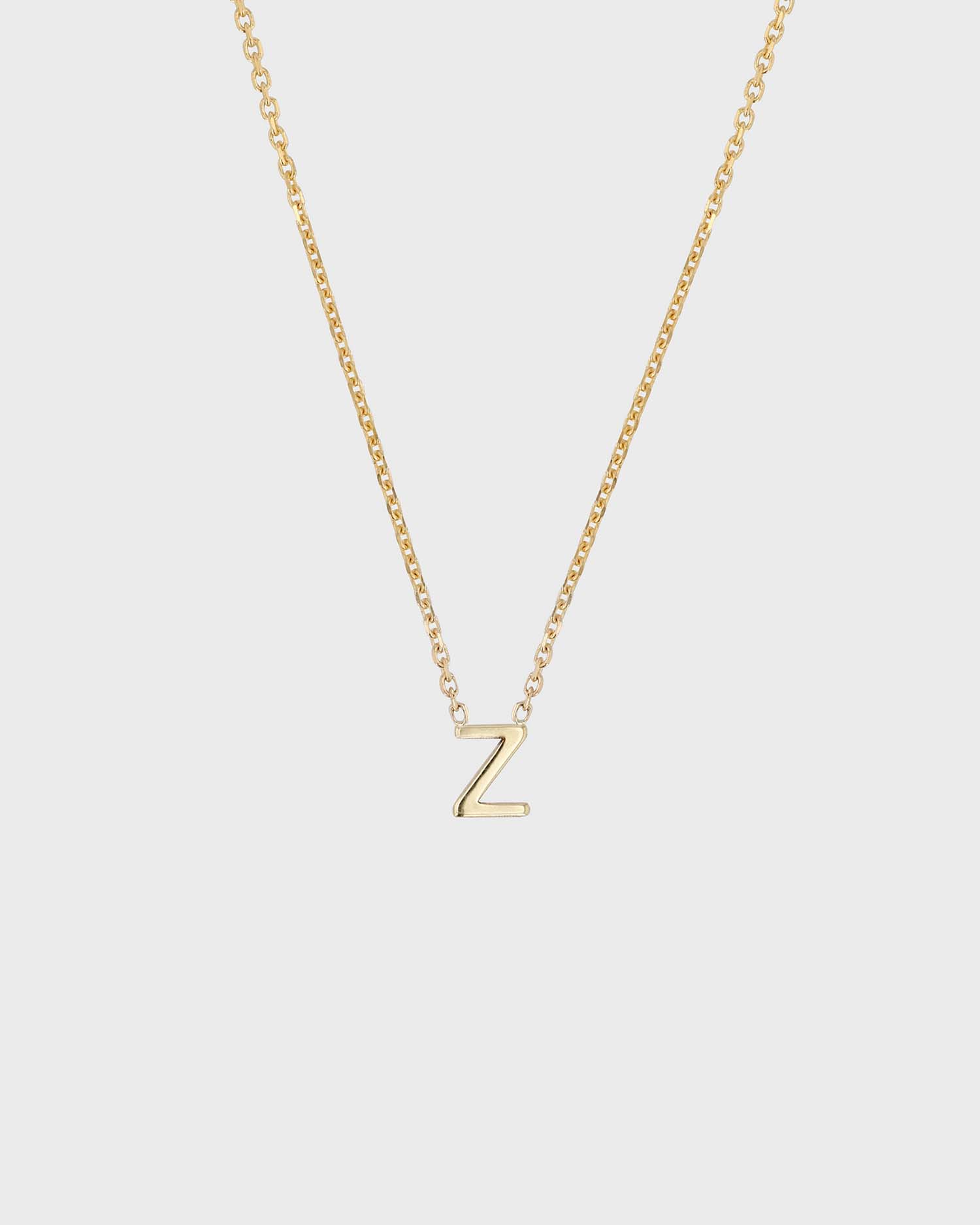 Simple Initial Chain Letter Necklace, Gold 28