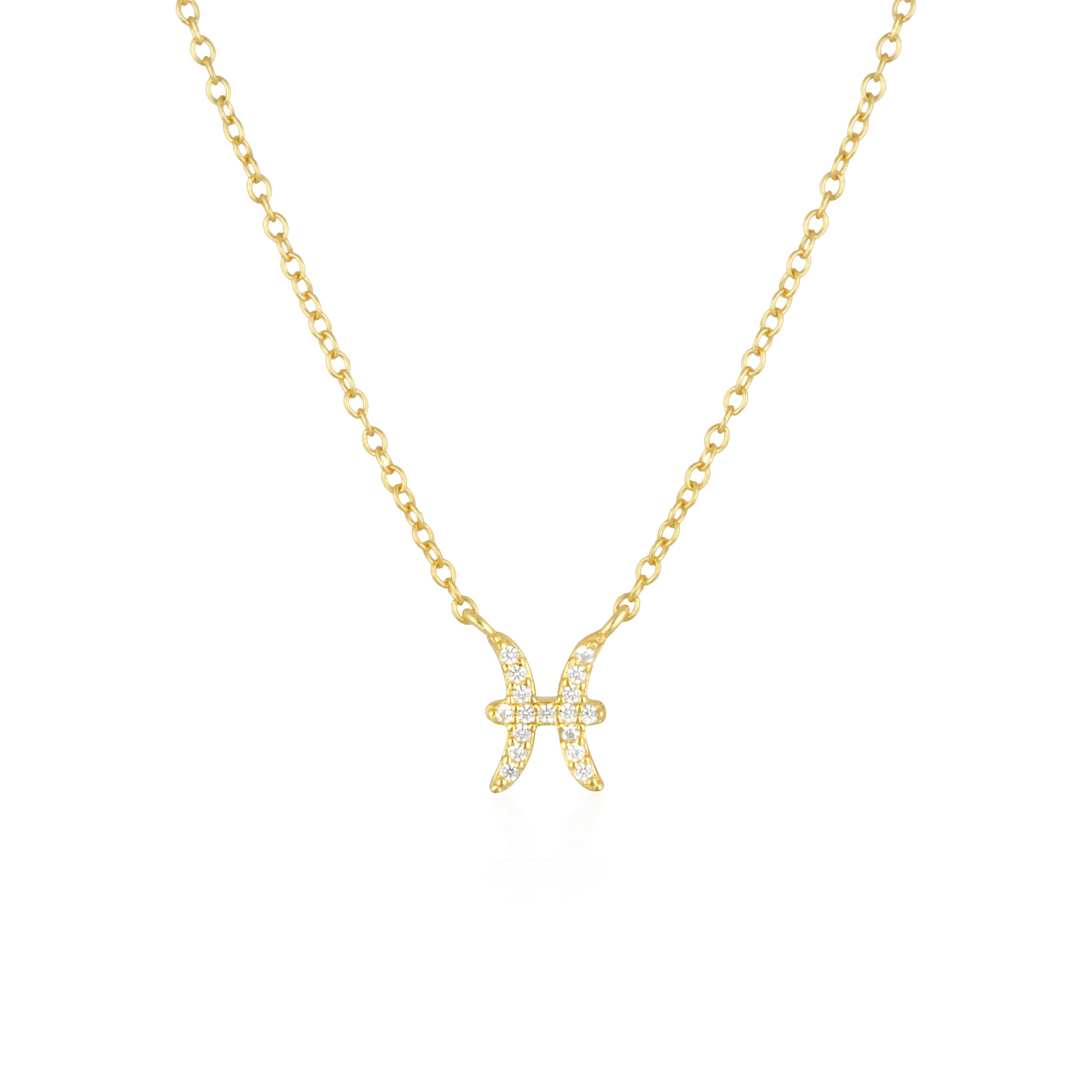 Pisces Emblem: 0.30 TCW Round Lab-Grown Diamond Charm Necklace