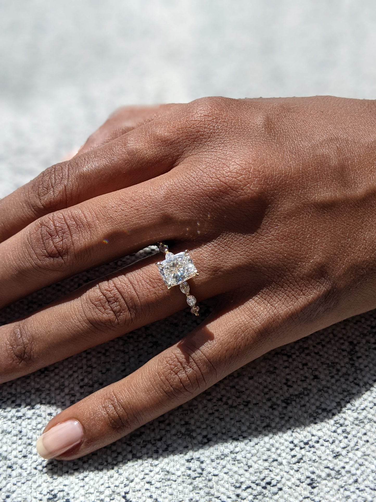 2.04 CT Cushion Cut Pave CVD G/VS2 Diamond Engagement Ring 5