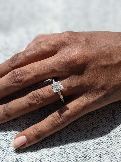 2.04 CT Cushion Cut Pave CVD G/VS2 Diamond Engagement Ring 5
