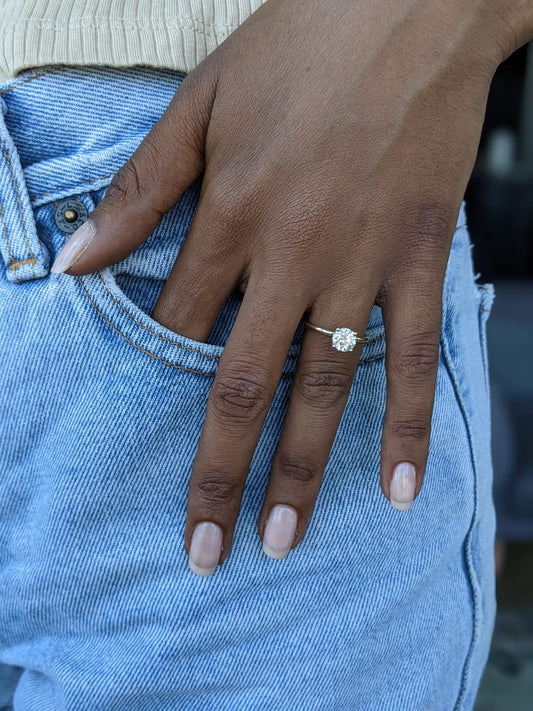 1.15 CT Round Lab-Grown Diamond Hidden Halo Engagement Ring 2