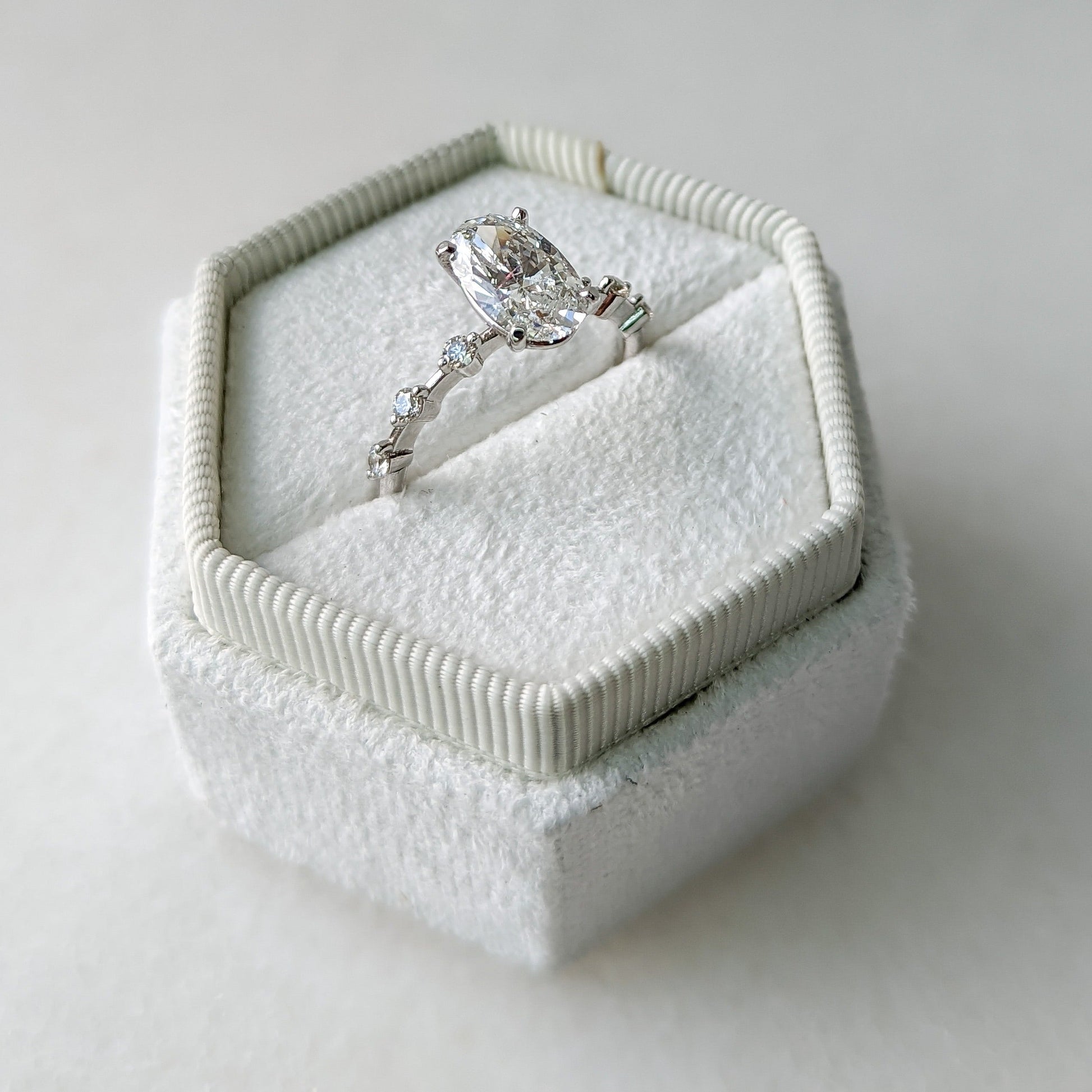 2.01 CT Oval Cut Pave CVD F/VS1 Diamond Engagement Ring 5