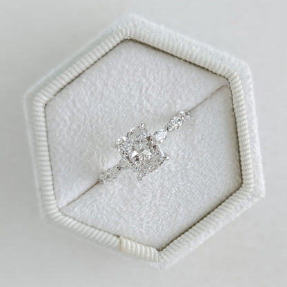 2.04 CT Cushion Cut Pave CVD G/VS2 Diamond Engagement Ring 1