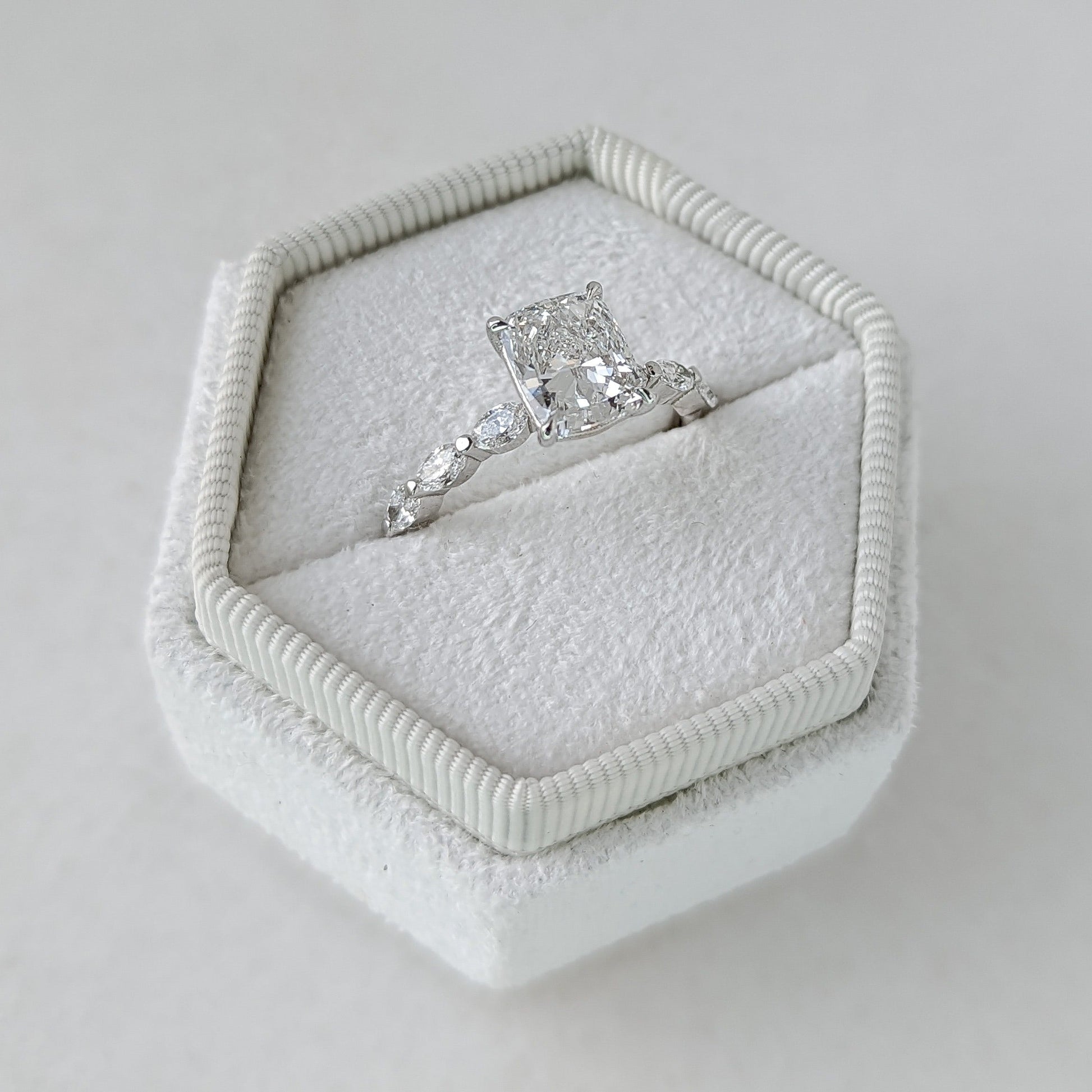 2.04 CT Cushion Cut Pave CVD G/VS2 Diamond Engagement Ring 7