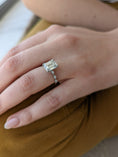 Load image into Gallery viewer, 3.2 CT Emerald Lab-Grown Diamond Pave Engagement Ring
