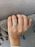 Load image into Gallery viewer, 1.7 CT Pear-Shaped Lab-Grown Diamond Pavé Engagement Ring
