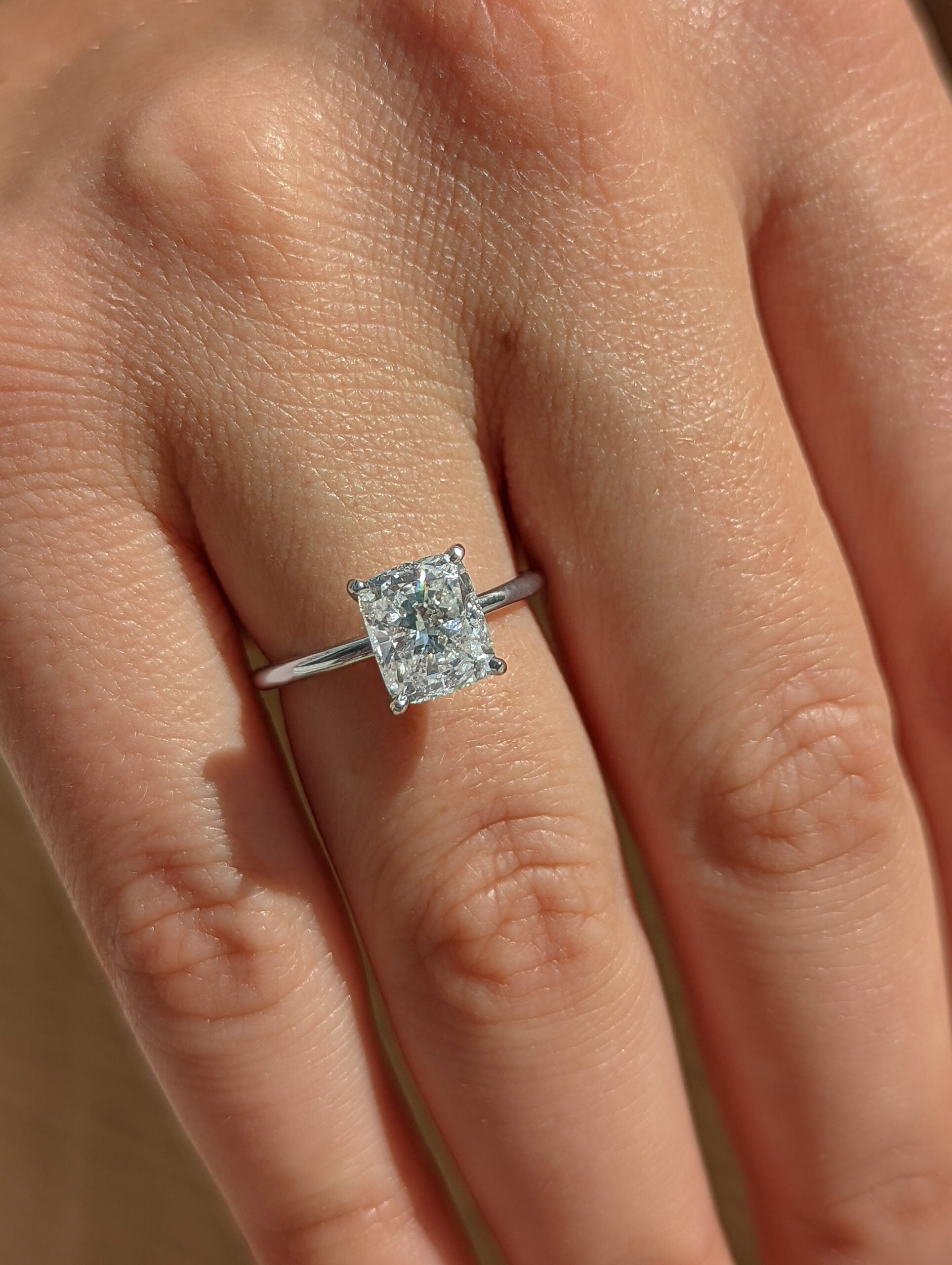 1.81 CT Cushion Cut Lab-Grown Diamond Solitaire Ring