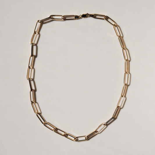 Elegant Gold Paperclip Chain Necklace