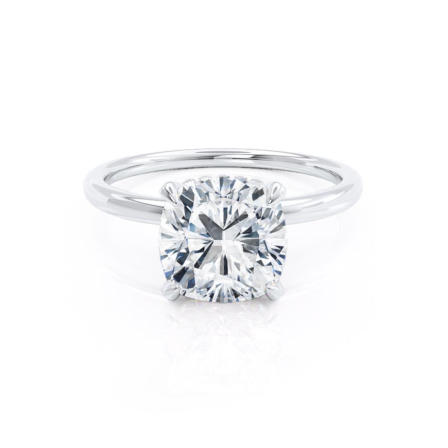 1.0 CT Cushion Cut Lab-Grown Diamond Hidden Halo Engagement Ring 1