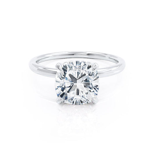 1.0 CT Cushion Cut Lab-Grown Diamond Hidden Halo Engagement Ring