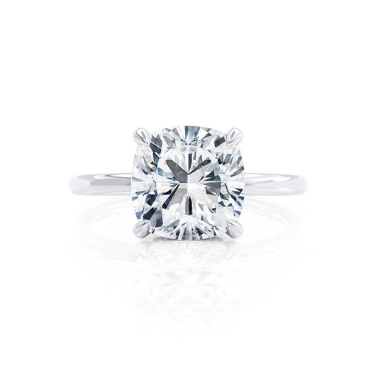 1.0 CT Cushion Cut Lab-Grown Diamond Hidden Halo Engagement Ring