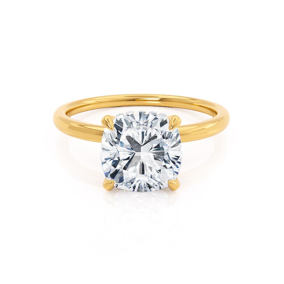 1.20 CT Cushion Lab Grown Diamond Hidden Halo Engagement Ring