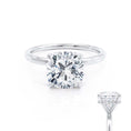 Load image into Gallery viewer, 1.0 CT Cushion Cut Lab-Grown Diamond Hidden Halo Engagement Ring 3
