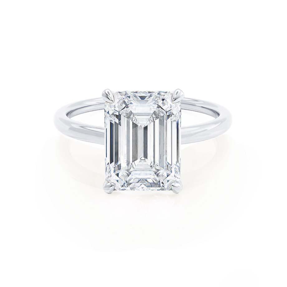 1.20 CT Emerald Cut Lab Grown Diamond Hidden Halo Engagement Ring 1