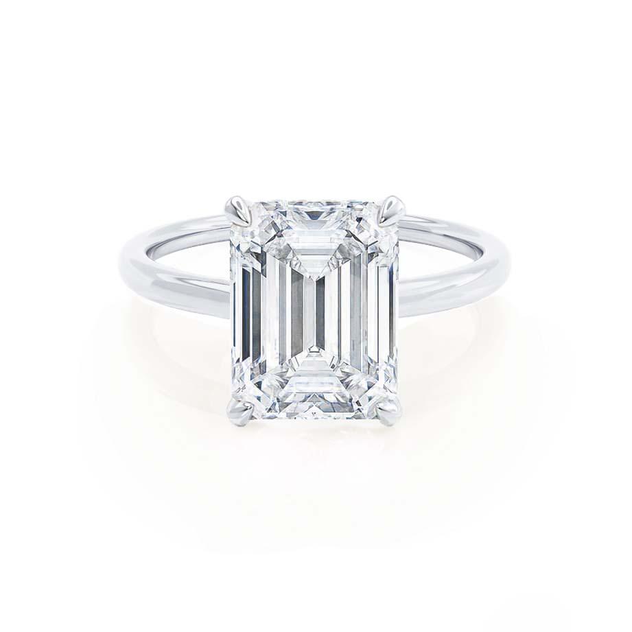 1.20 CT Emerald Cut Lab Grown Diamond Hidden Halo Engagement Ring