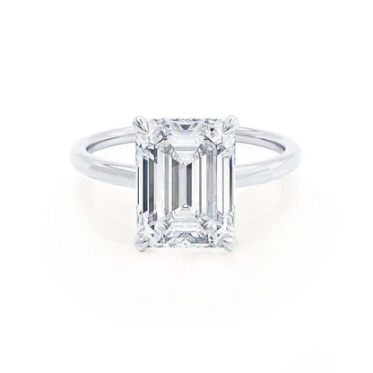 1.20 CT Emerald Cut Lab Grown Diamond Hidden Halo Engagement Ring 1